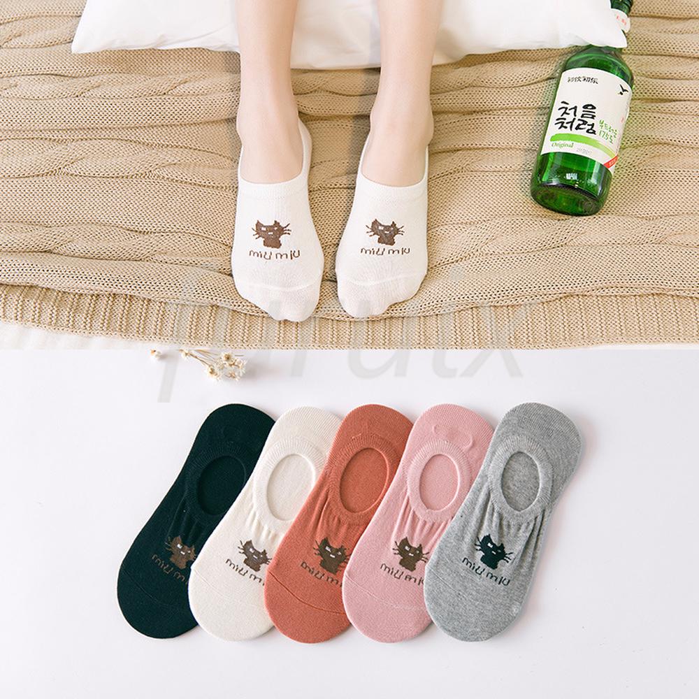 Đôi vớ ngắn họa tiết mèo dễ thương cho nữ