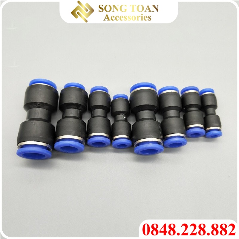 Thẳng Nối Nhanh 1 Chạm & APU - Cắm Đường Kính Ngoài Ống Phun Sương & Dây Hơi PU Khí Nén 6 8 10 12 16 mm