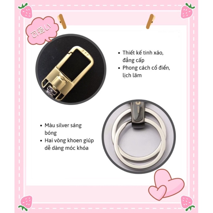 Móc Chìa Khoá Ô Tô Xe Máy BAZO Móc Khoá Chính Hãng Làm Từ Thép Chuyên Dụng Mạ Crome Sáng Bóng Phong Cách Cổ Điển