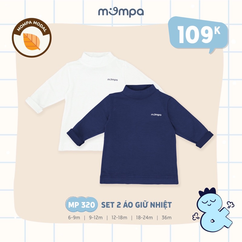 Mompa - Set 2 quần lẻ thời trang phối màu chất mềm mại xinh xắn cho bé trai gái