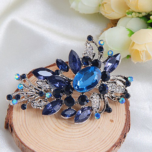 Ghim cài áo bằng hợp kim hình hoa đính đá thời trang