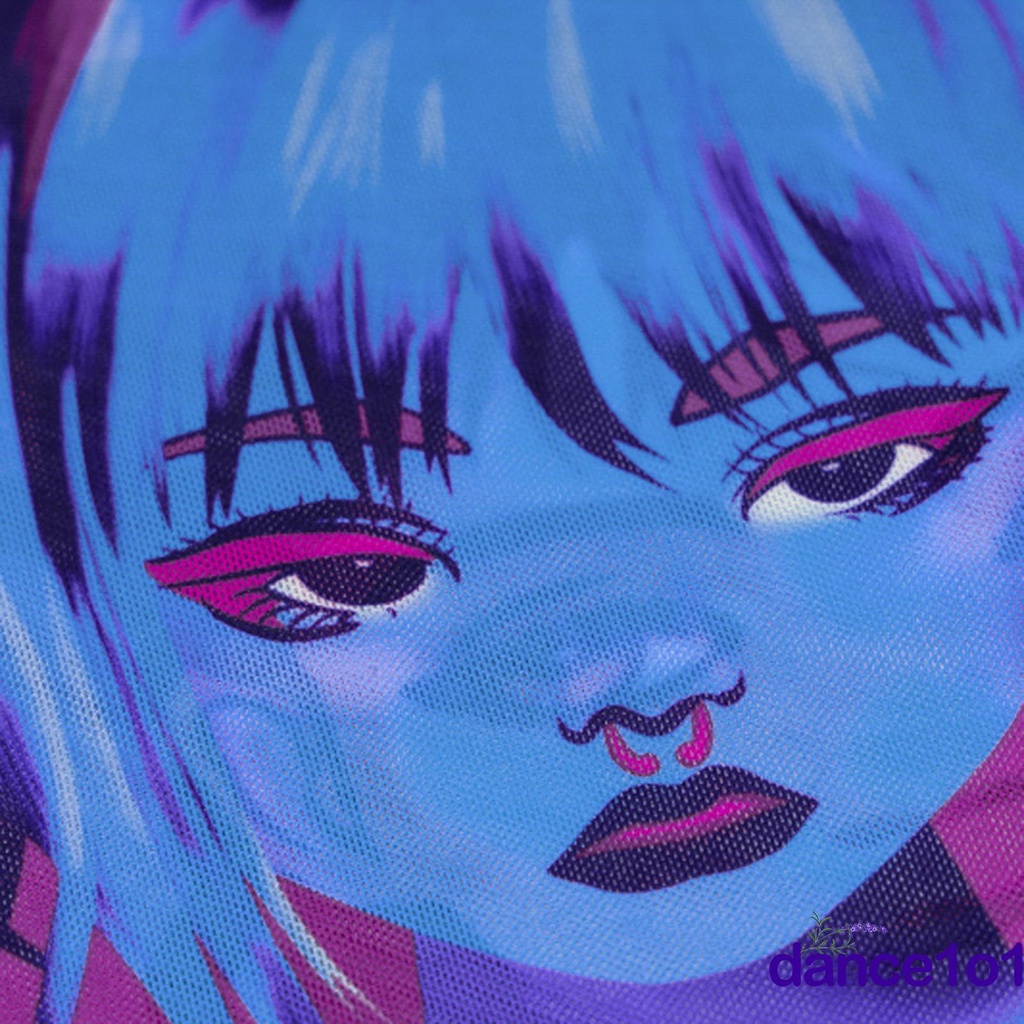 Áo thun nữ ôm tay dài in hình khuôn mặt người nhiều màu