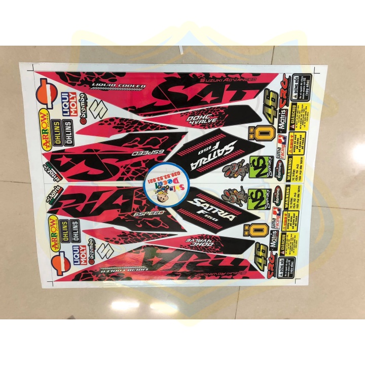 ( Quí khách vui lòng mang ra tiệm cho thợ dán ) Tem satria fi báo đốm