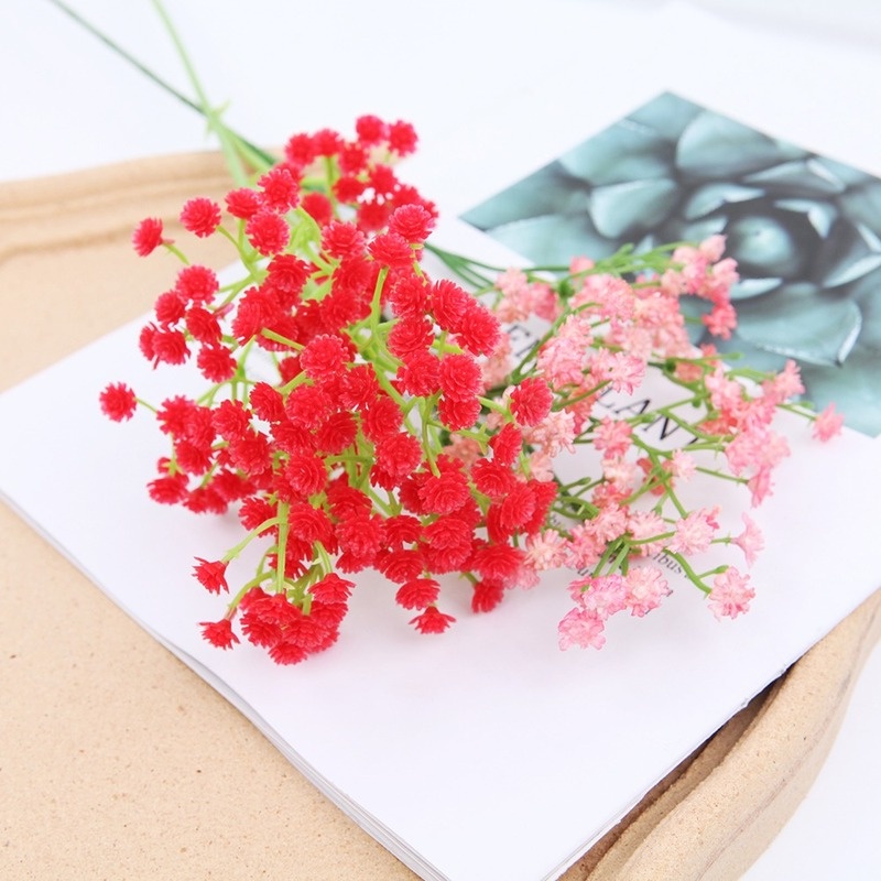 Bó Hoa Gypsophila Giả Bằng Nhựa Nhiều Màu Trang Trí Cho Tiệc Cưới DIY