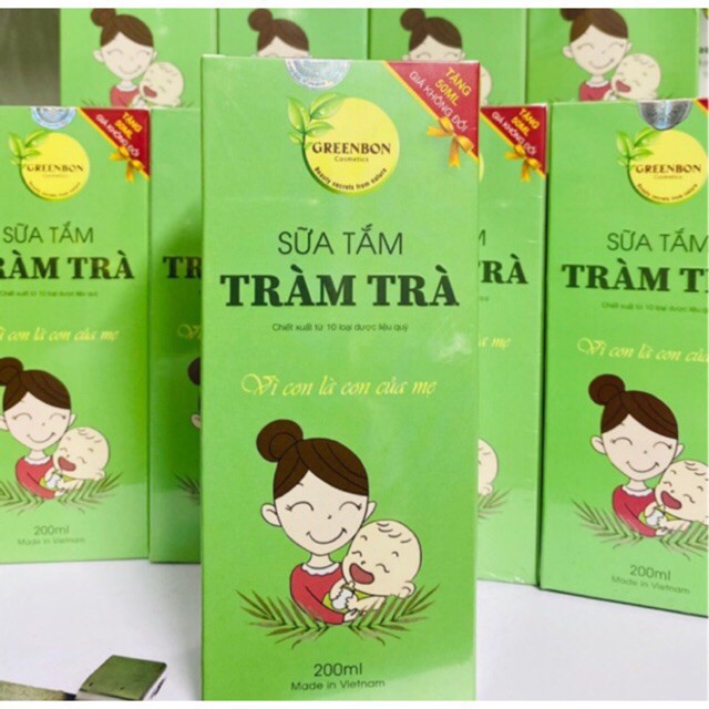 SỮA TẮM GỘI THẢO DƯỢC TRÀM TRÀ GREENBON CHO BÉ - Thảo dược thiên nhiên, Đuổi côn trùng - An toàn cho trẻ sơ sinh