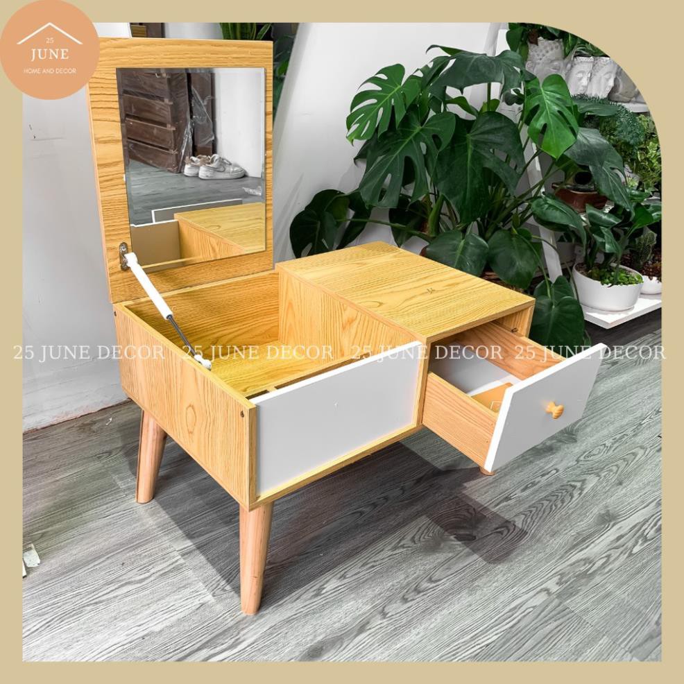 MIỄN SHIP Bàn Trang Điểm Ngồi Bệt, Bàn Phấn Có Gương Gỗ MDF Cao Cấp Chịu Lực Cao - 25 June Decor