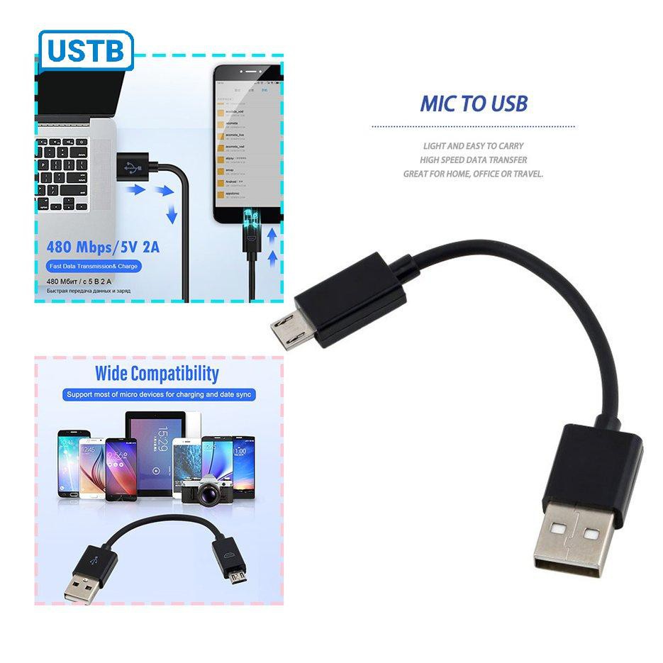 Cáp sạc Micro USB 0.1M 2A cho điện thoại chuyên dụng