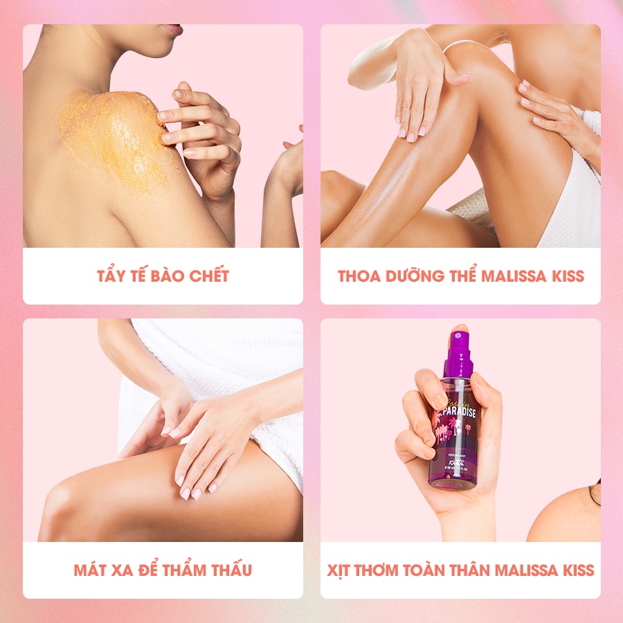 Bộ Đôi Hoàn Hảo Malissa Kiss Body Lotion &amp; Body Mist Hương Call Me Baby 226G