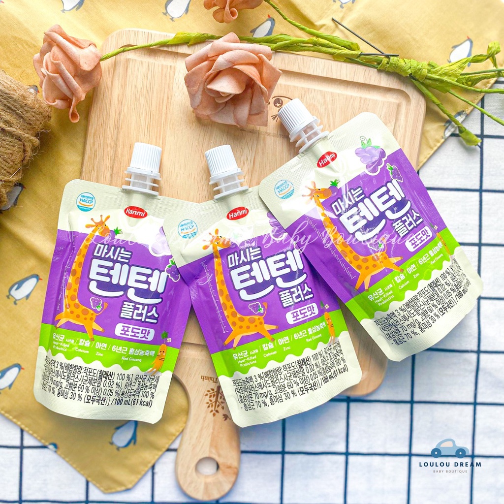 Nước hồng sâm hoa quả Hanmi Tenten / ABC Hàn Quốc cho bé từ 1 tuổi 100ml [BAY AIR]