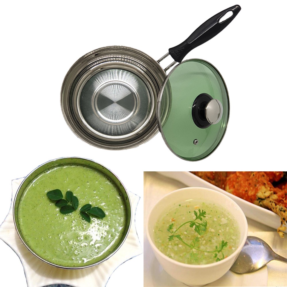 Nồi quánh bột, quấy bột trẻ em  Hoàng gia  Inox 2 đáy nấu bếp từ Cỡ 12cm,14cm sản xuất việt nam