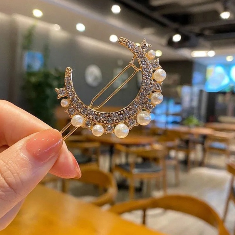 Kẹp Tóc Cá Sấu Đính Đá / Ngọc Trai Giả Thời Trang Đi Biển Cho Nữ