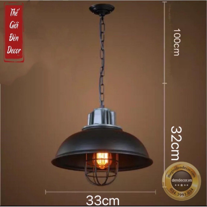 Chao đèn thả trần phòng nổ D330 ,Đèn thả vintage T055 kèm dây xích sắt