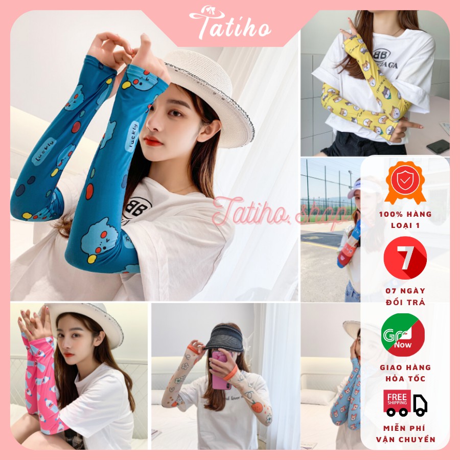 [Hàng Xịn, Giá Tốt] Găng Tay Xỏ Ngón Chống Nắng Tia UV Thoáng Khí Họa Tiết Dễ Thương Nhiều Màu - Mã GT002