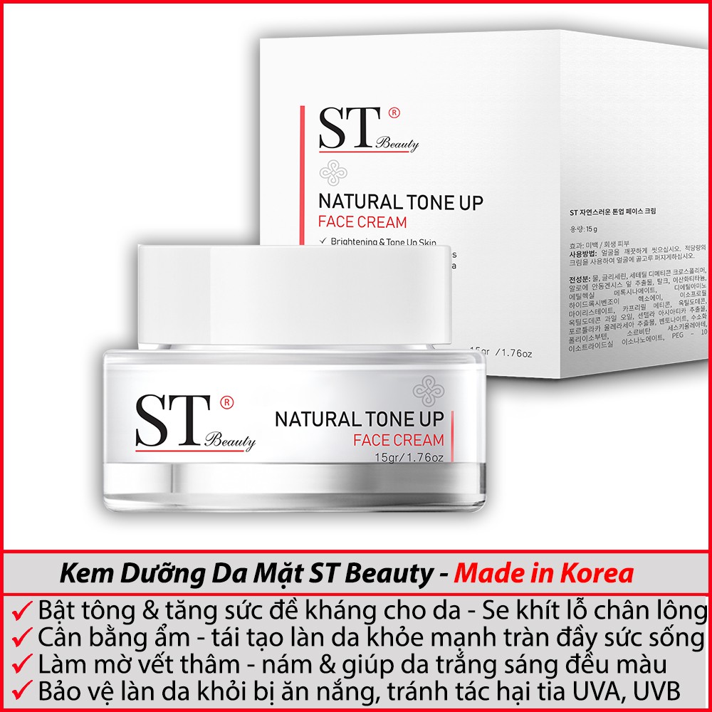 Kem dưỡng face ST Beauty giảm thâm nám nâng tone chống nắng và cân bằng độ ẩm 15g Hàn Quốc