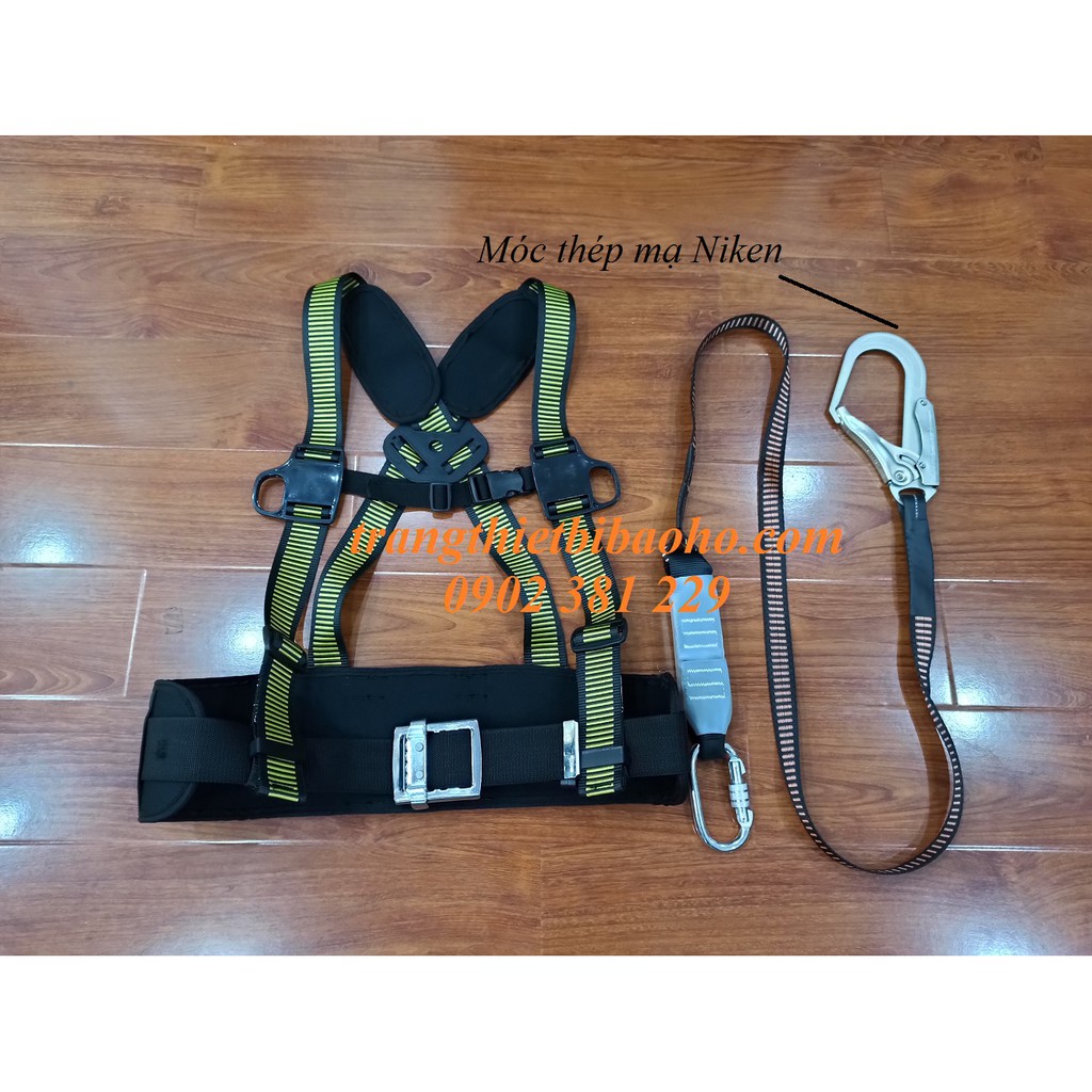 Dây an toàn bán thân Kukje Hàn Quốc1 móc thép mạ Niken CHỐNG SỐC - DBT-HQKJ-1MT(B)