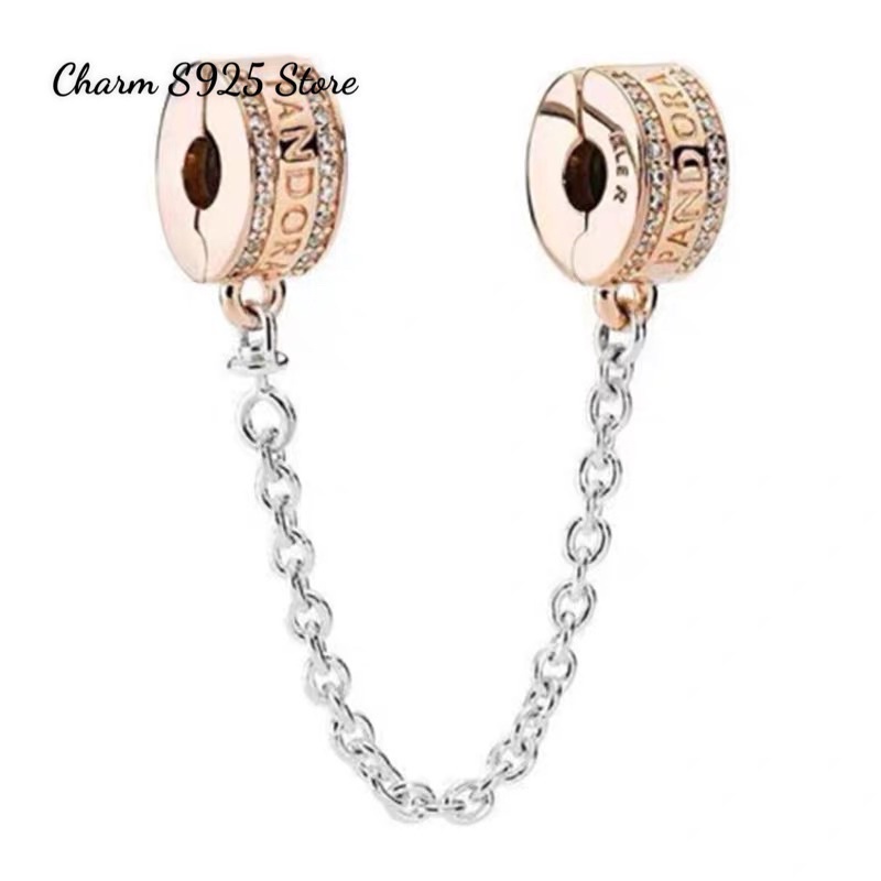 CHARM PAN ALE KHOÁ CHẶN XÍCH 2 ĐẦU BẠC S925 CAO CẤP