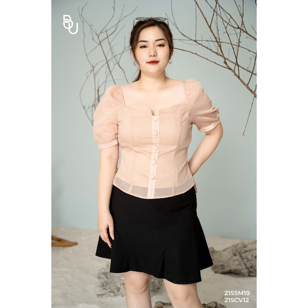 Áo Peplum cúc bọc BIG SIZE (55kg đến 95kg) - 21SSM19 - [BUstu BigSize]