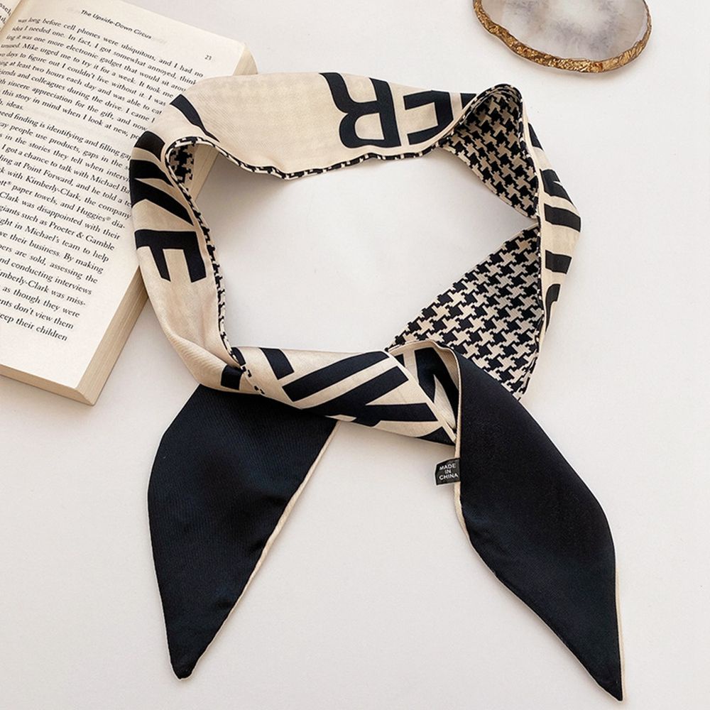 Khăn Choàng Cổ Lụa In Họa Tiết Phong Cách Hàn Quốc Thời Trang Cho Nữ