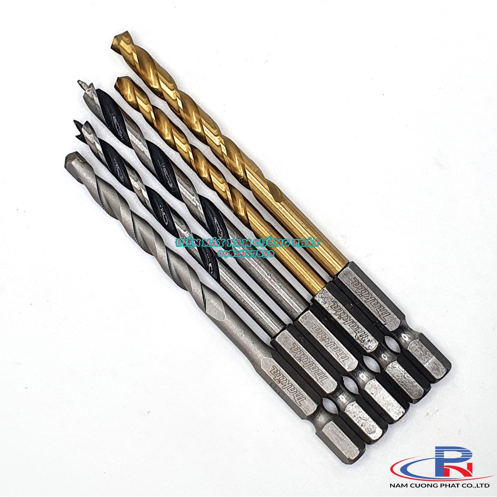 Bộ mũi khoan sắt, gỗ, tường chuôi lục giác Makita D-31522