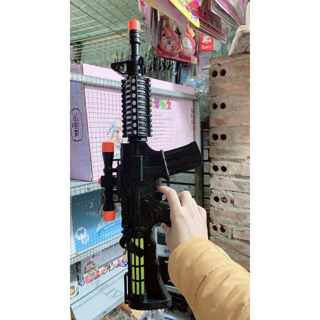 Súng đồ chơi chạy pin có đèn và nhạc - Đồ chơi SÚNG DÙNG PIN cho trẻ em.