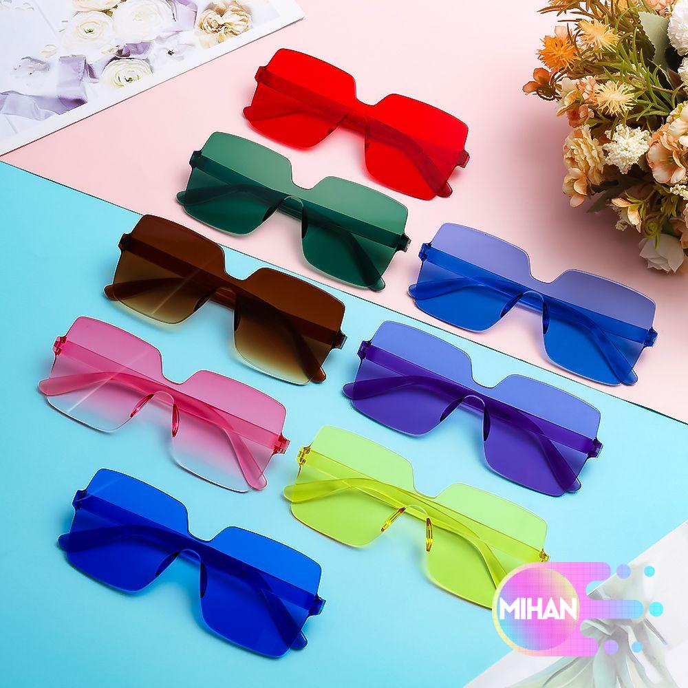Kính mát màu kẹo trong suốt không viền MIHAN1 dành cho nữ