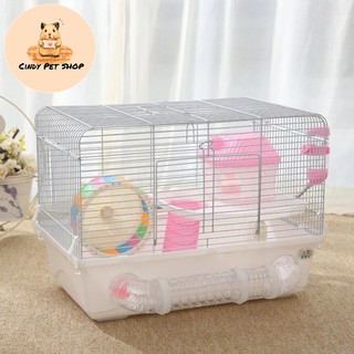 Lồng đại ống nối full phụ kiện cho Hamster 47x30x35cm