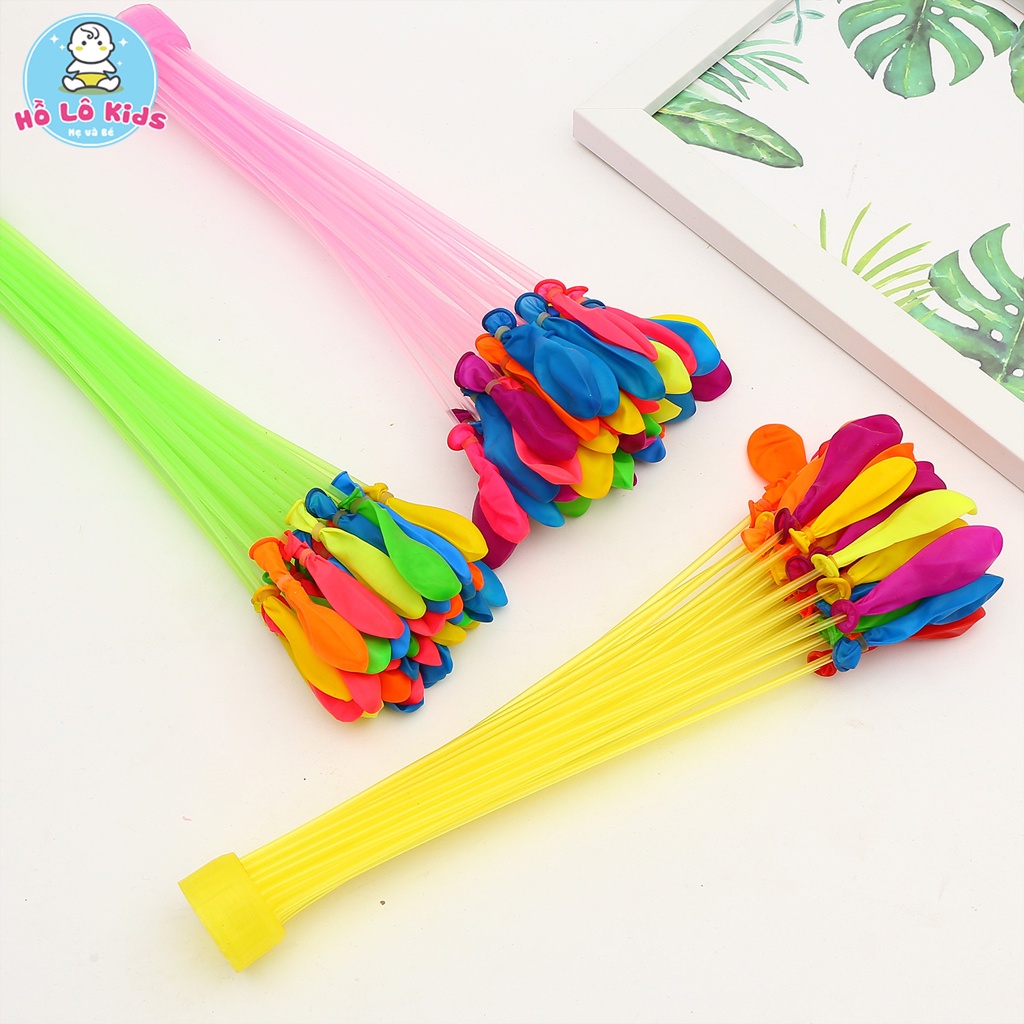 Chùm bóng nước 111 quả cho bé lắp sẵn 3 chùm kèm đầu vòi nước Hồ Lô Kids