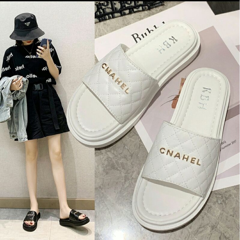 Dép Nữ Quai Ngang Đế Bánh Mì PU 3P Sang Chảnh Siêu Êm Da Mềm Đế Xịn Đi Cực Thích