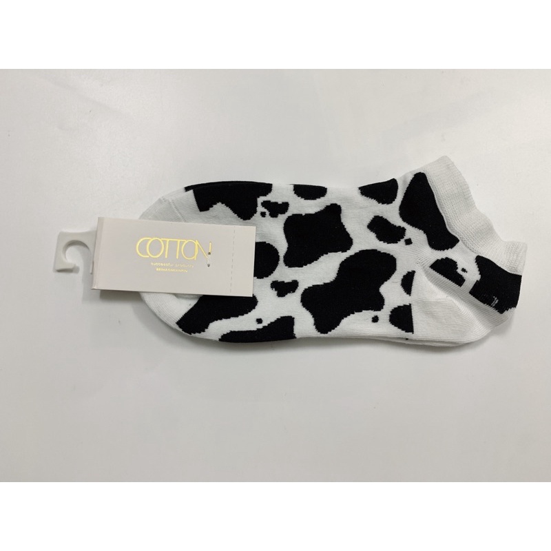 ( 5 đôi)Tất nữ ngắn cổ hoạ tiết bò sữa, chất cotton mềm mịn, dưới mắt cá chân.