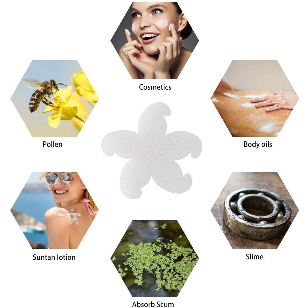 Karen Set 10 Mút Xốp Hấp Thụ Dầu Đa Năng Hình Sao Biển Chống Bụi Bẩn Cho Bồn Nước Nóng