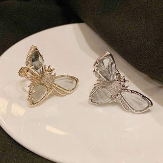 Nhẫn Hở Hình Chú Ong Đính Đá Pha Lê