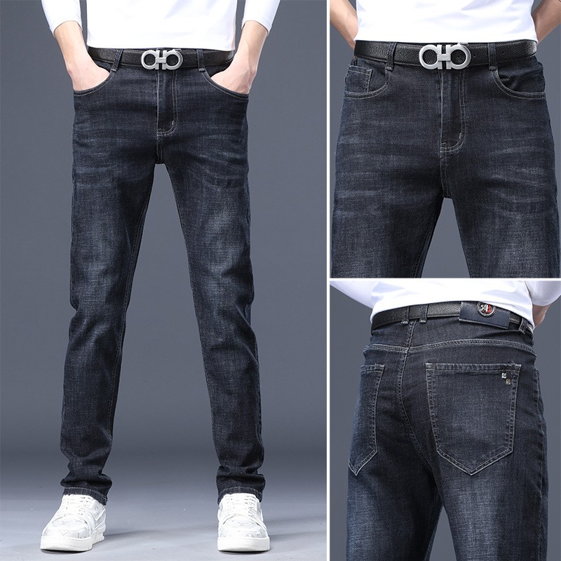 Quần jean nam cao cấp ống đứng LEVAMEN chất liệu vải bò jeans co giãn Basic lịch lãm QJ001 | BigBuy360 - bigbuy360.vn