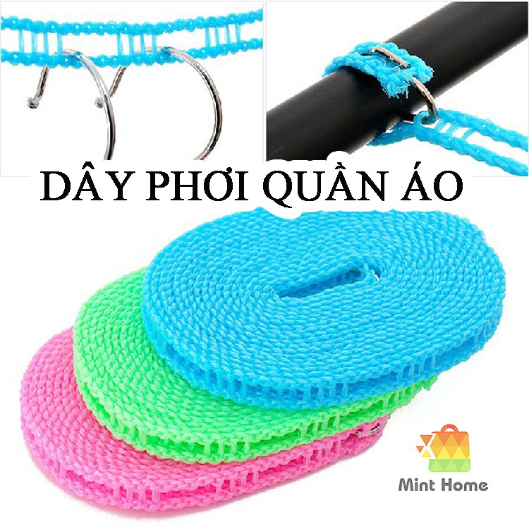 Dây treo quần áo, dây phơi đồ, quần áo thông minh đa năng dài 5m