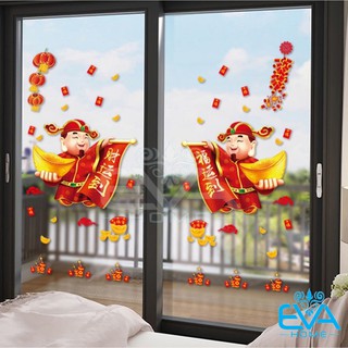 Decal Dán Tường Dán Kính Trang Trí Tết Họa Tiết Thần Tài Đón Tết XH6234 M0728