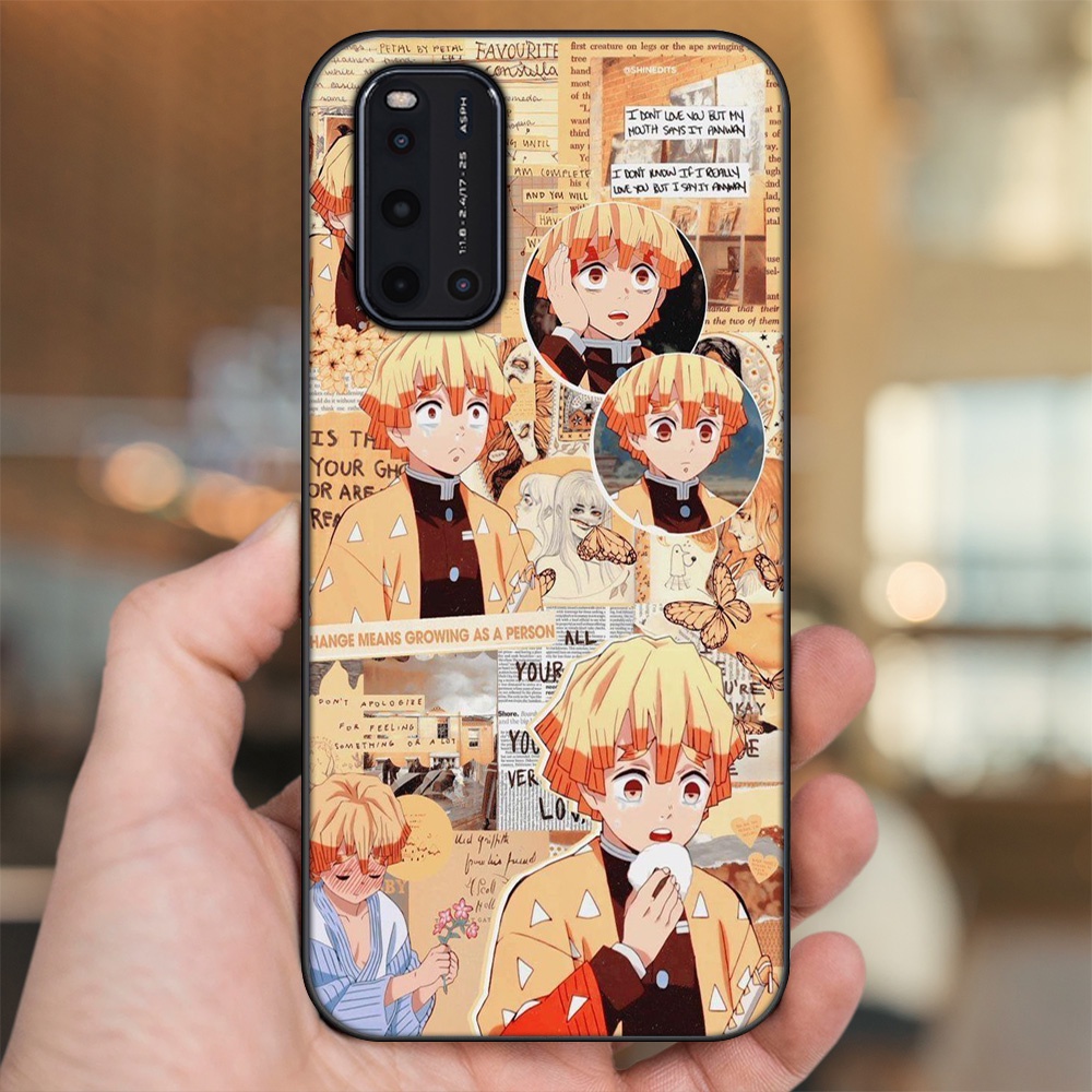 Ốp lưng Vivo V19 viền đen in hình Zenitsu Kimetsu no Yaiba