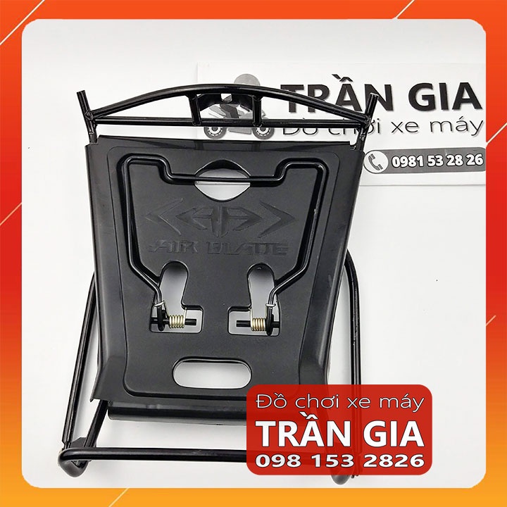 Baga giữa xe AB airblade 2013-2014-2015 gác baga trước treo đồ air blade 10 ly màu titan đen tĩnh điện inox nhựa