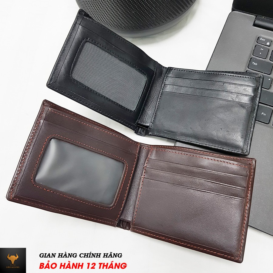 Ví Da Nam Luxi -Ví Da Bò Thật 100% Đốt Không Cháy (Ví Ngang)