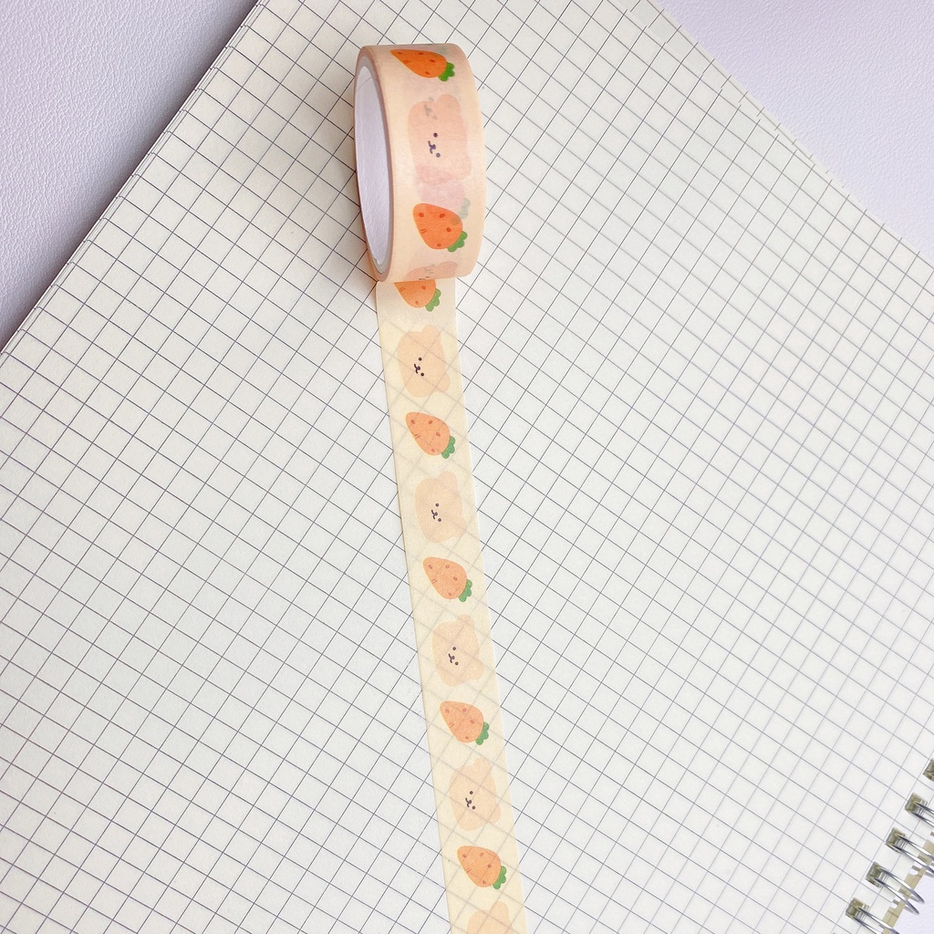 Băng keo giấy washi tape Béo shop họa tiết hoa quả dễ thương dùng dán trang trí album sổ lưu niệm WS01