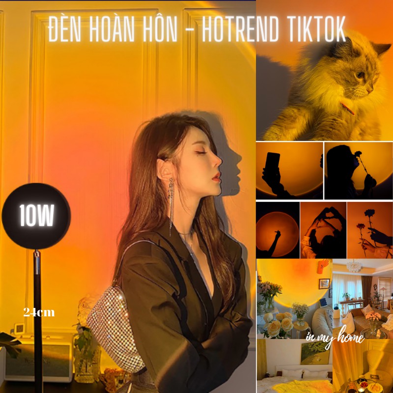 Tiktok Hot Đèn sàn chiếu hoàng hôn/mặt trời/cầu vồng trang trí hiện đại/Sunset Projection Light Rainbow đèn sống ảo