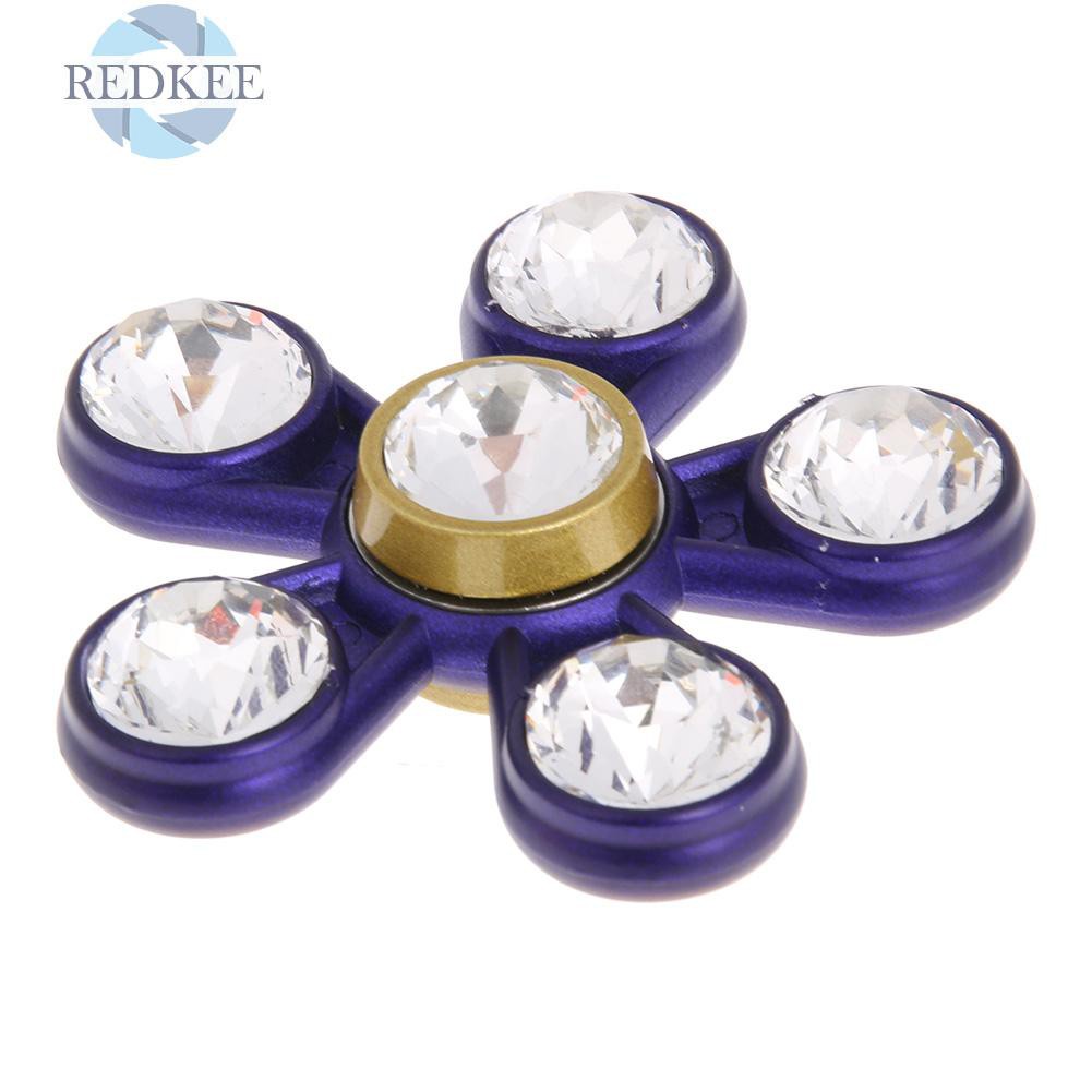 Redkee 3D Crystal Fidget Zinc Alloy Toy Ball EDC Hand Spinner Anti Stress Reliever