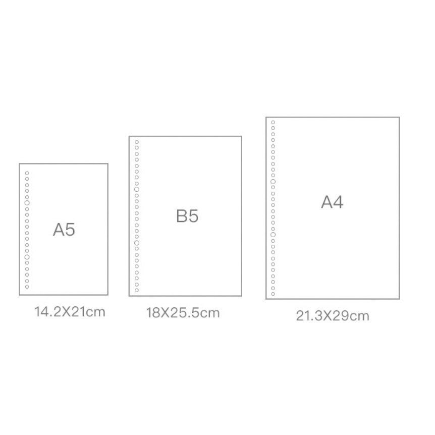 Refill/Ruột sổ còng | Giấy Grid, Line, Dot, Blank | Size A5, B5, A4 80gsm 120gsm 140gsm - ALT163