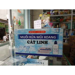 Muối rửa mũi xoang Cát Linh Hộp 1 bình kèm 30 gói muối