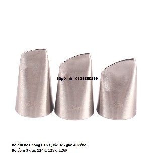 BỘ 3 ĐUI HÀN BẮT HOA HỒNG  - bộ 3 đui: 124K, 125K, 126K