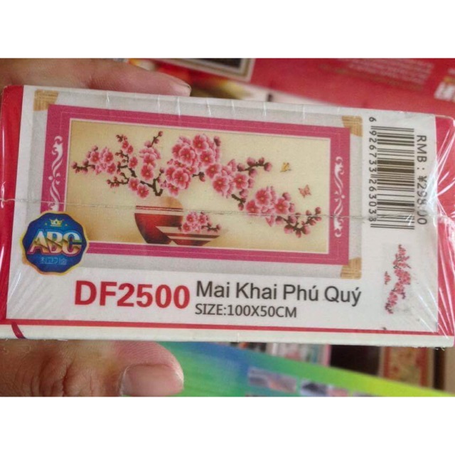 Tranh gắn đá hoa đào df2500