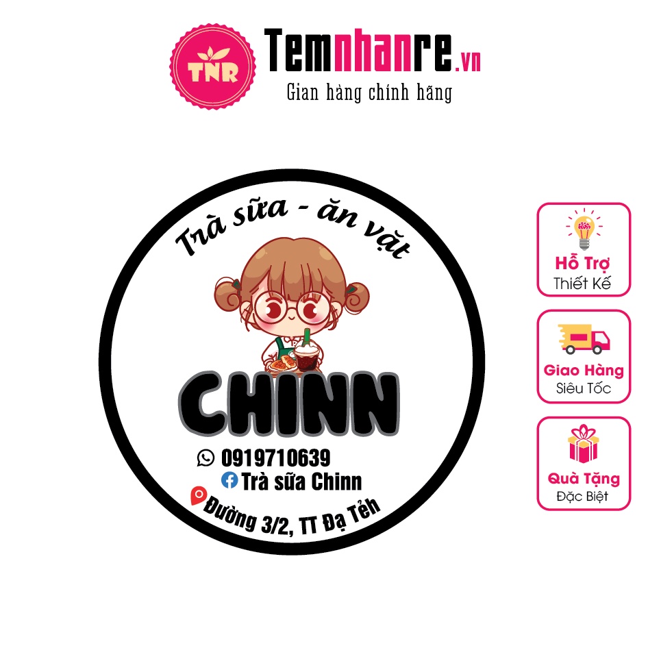 Combo 1.000c decal trong chống nước Temnhanre.vn sticker, nhãn dán, thiết kế theo yêu cầu A3