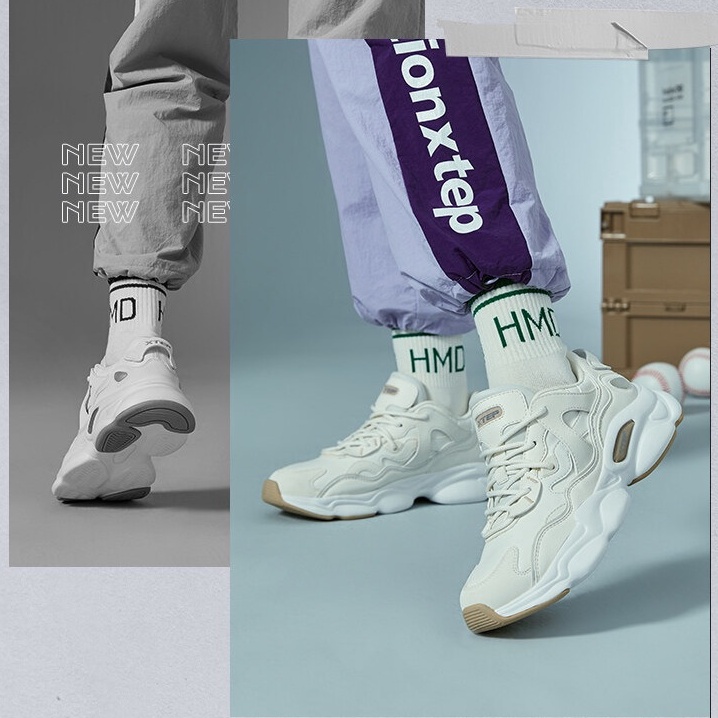 Giày thể thao Xtep phối lưới thoáng khí trọng lượng nhẹ thời trang