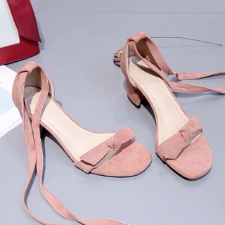 Giày cao gót nơ buộc đế 6cm