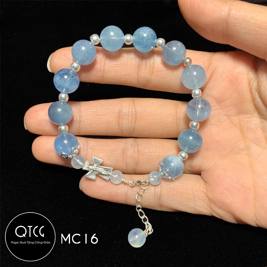Vòng Mân Côi - Tràng Hạt Đá - Mẫu MC16 cho nam nữ - Quà tặng Công Giáo tinh tế, ý nghĩa