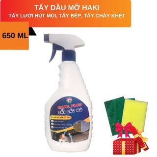 Tẩy dầu mỡ HAKI PLUS  tẩy lưới hút mùi, tẩy bếp gas, bếp từ,  xoong chảo cháy khét [TẶNG KÈM PHỤ KIỆN]