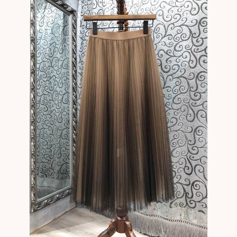 Chân váy loang xếp li công chúa quảng châu dáng dài